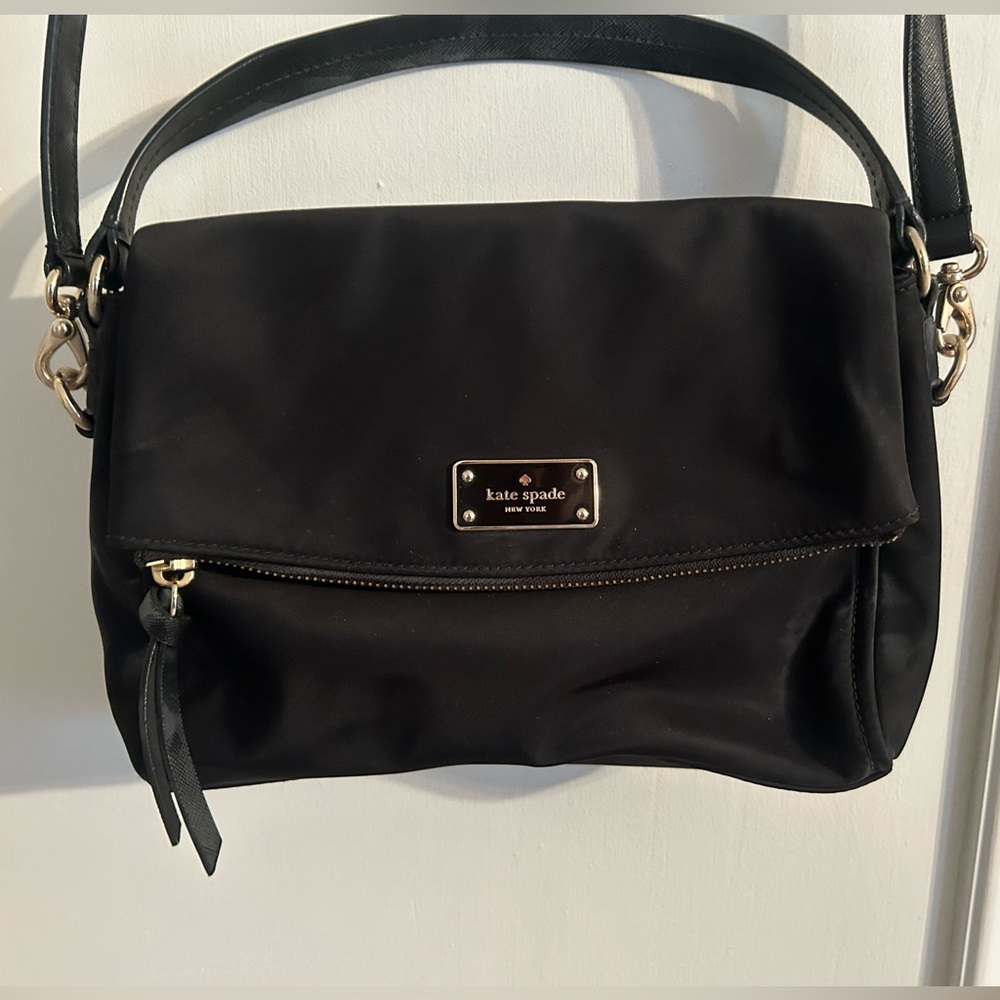 Kate Spade fold over black bag purse